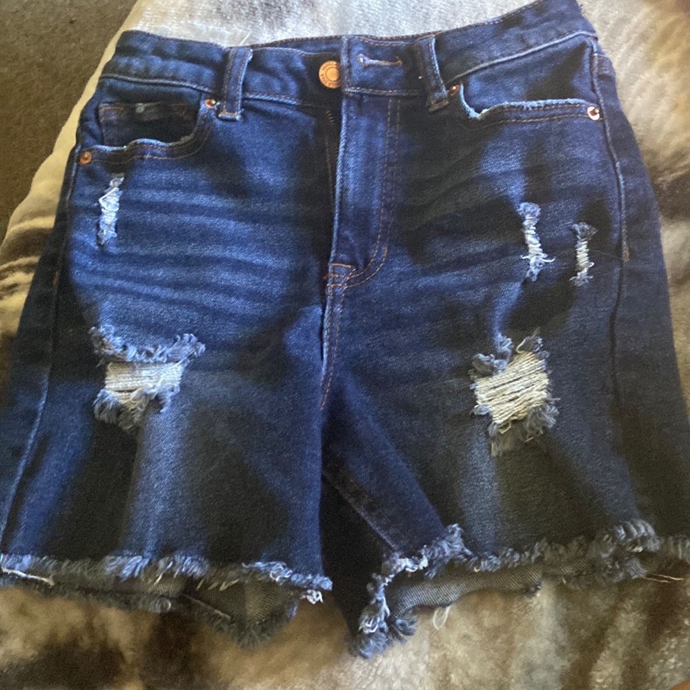 Blue denim shorts